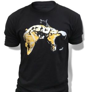 Black Crested gecko reptile fitted tee shirt